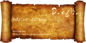 Dürr Ákos névjegykártya