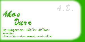 akos durr business card